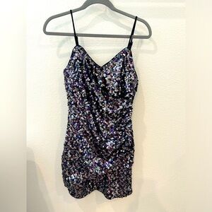 Lulu’s Sequin Faux Wrap Dress, M